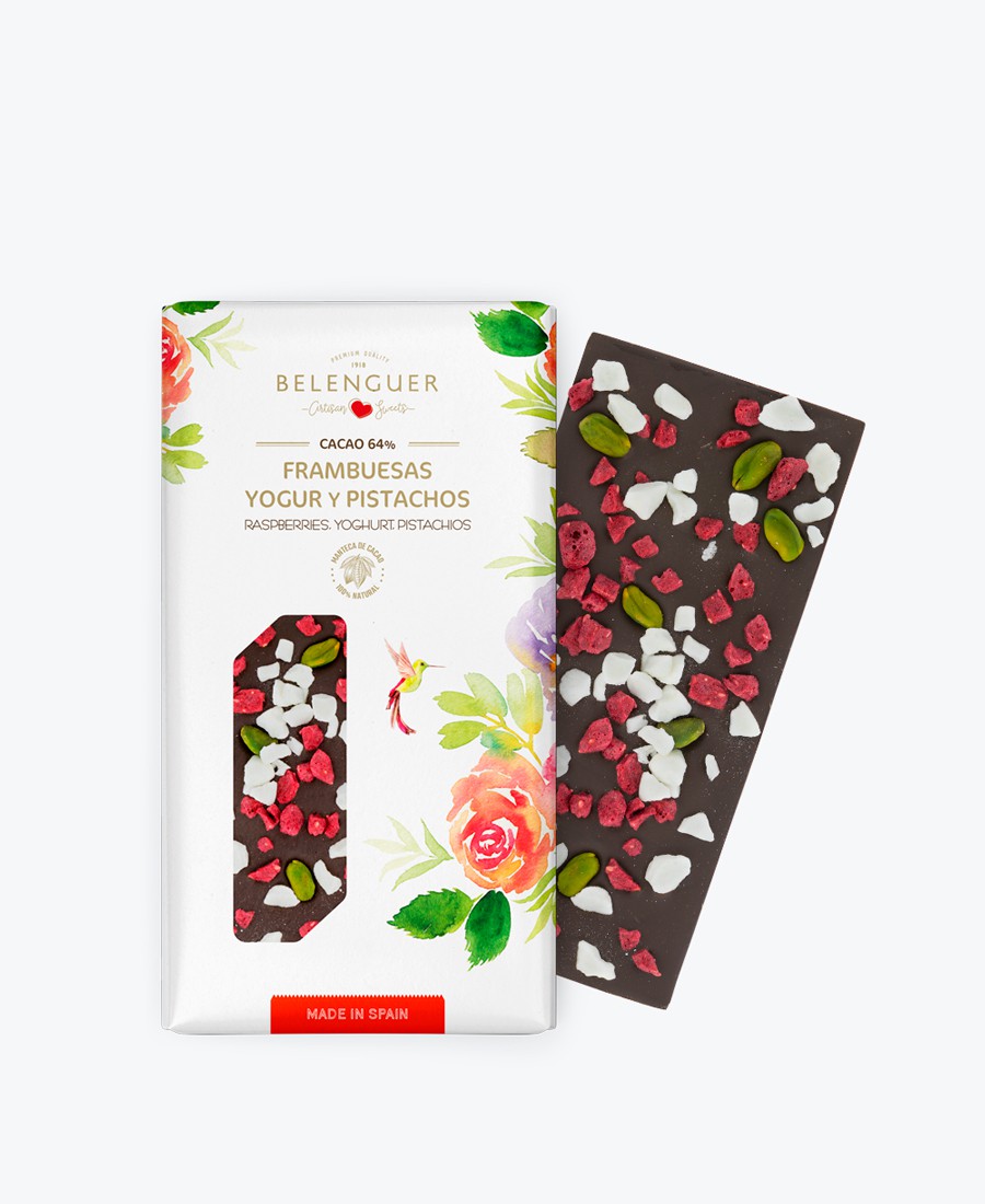 frambuesa yogur y pistachos